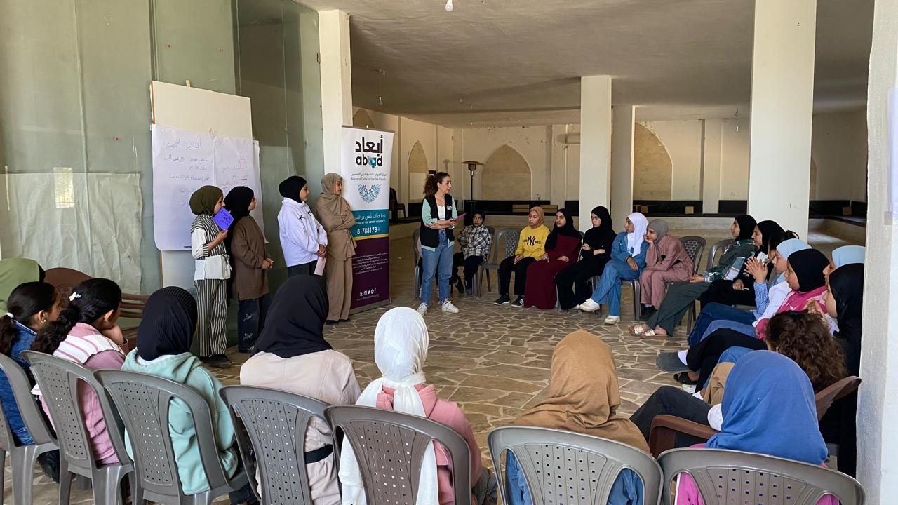 Thanks to ABAAD, girls gather to exchange experiences, reflect on their challenges, and discover new ways to care for themselves and support one another.